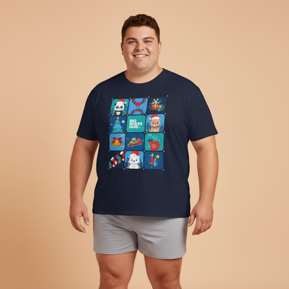 Bear hug cool Christmas grid (front) unisex crewneck t-shirt