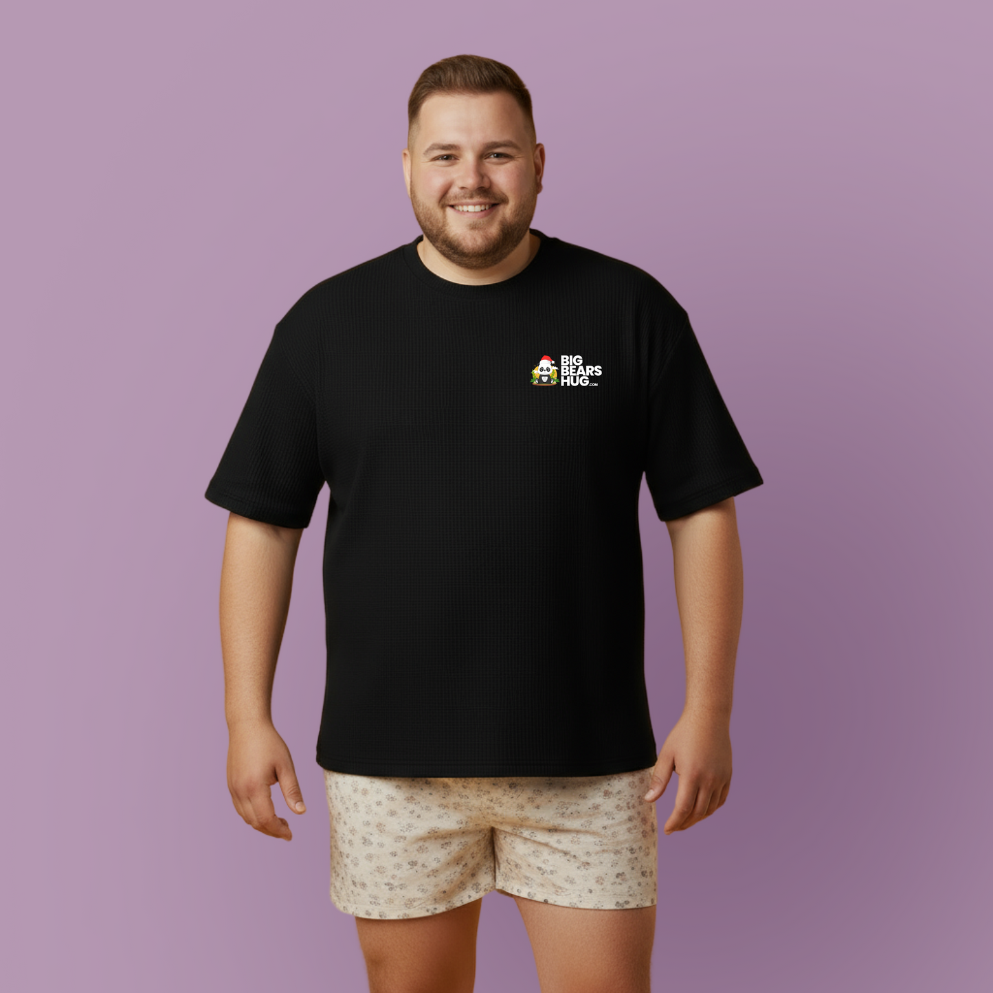 Macho bear mini hug (front) Christmas unisex crewneck t-shirt