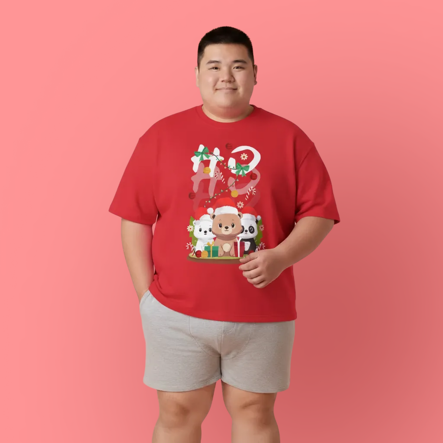 Ho Ho Ho Christmas bears (front) unisex crewneck t-shirt