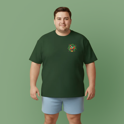 Santa coming with Christmas mini gifts (front) unisex crewneck t-shirt