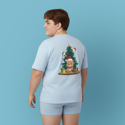 Peek a booo Christmas Santa bears (back) unisex crewneck t-shirt