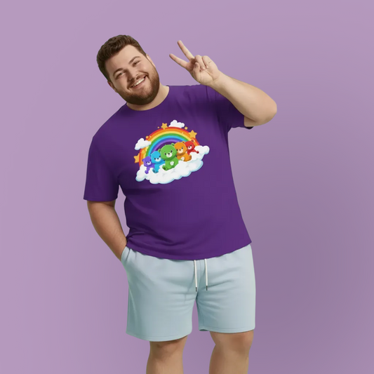 Rainbow bears in the cloud unisex crewneck t-shirt