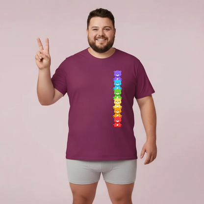 Rainbow bears line (front) unisex crewneck t-shirt