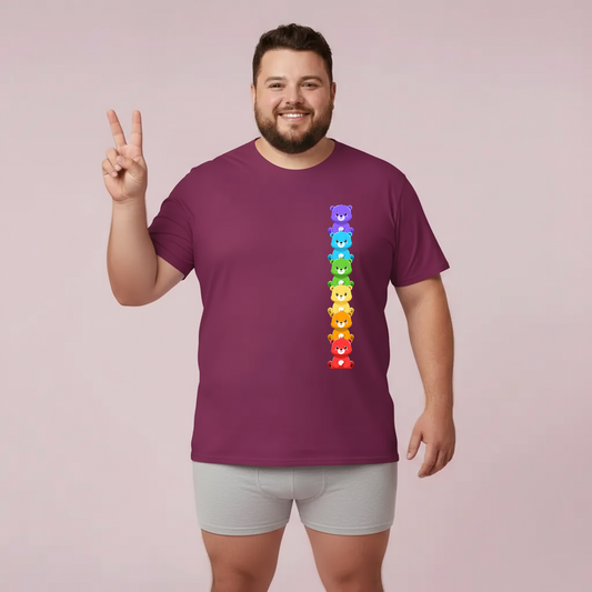 Rainbow bears line (front) unisex crewneck t-shirt