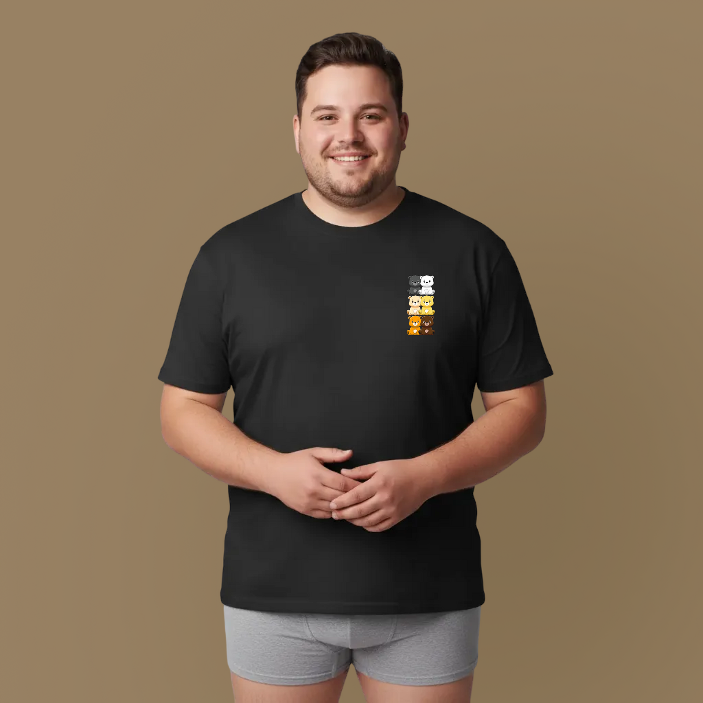 Bear flag mini grid unisex crewneck t-shirt