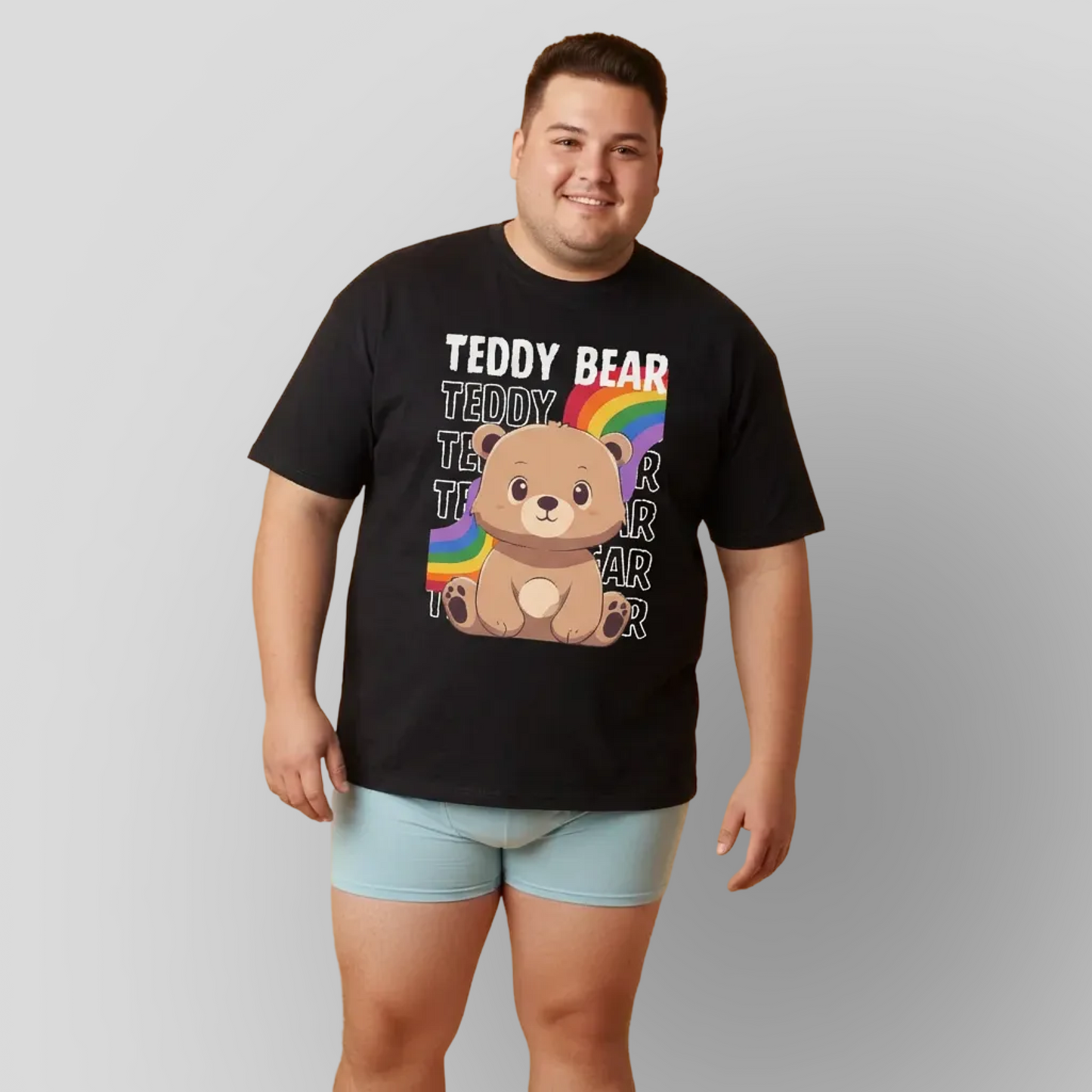 Teddy bear rainbow pancha (front) unisex crewneck t-shirt