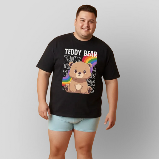 Teddy bear rainbow pancha (front) unisex crewneck t-shirt