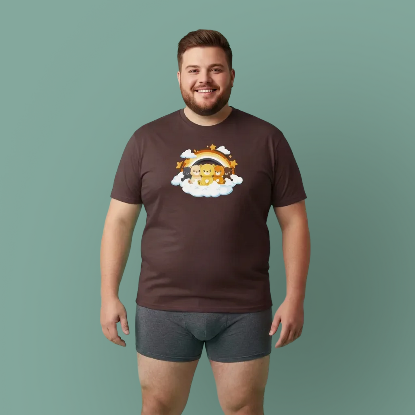 Bear flag rainbow bears in the cloud unisex crewneck t-shirt