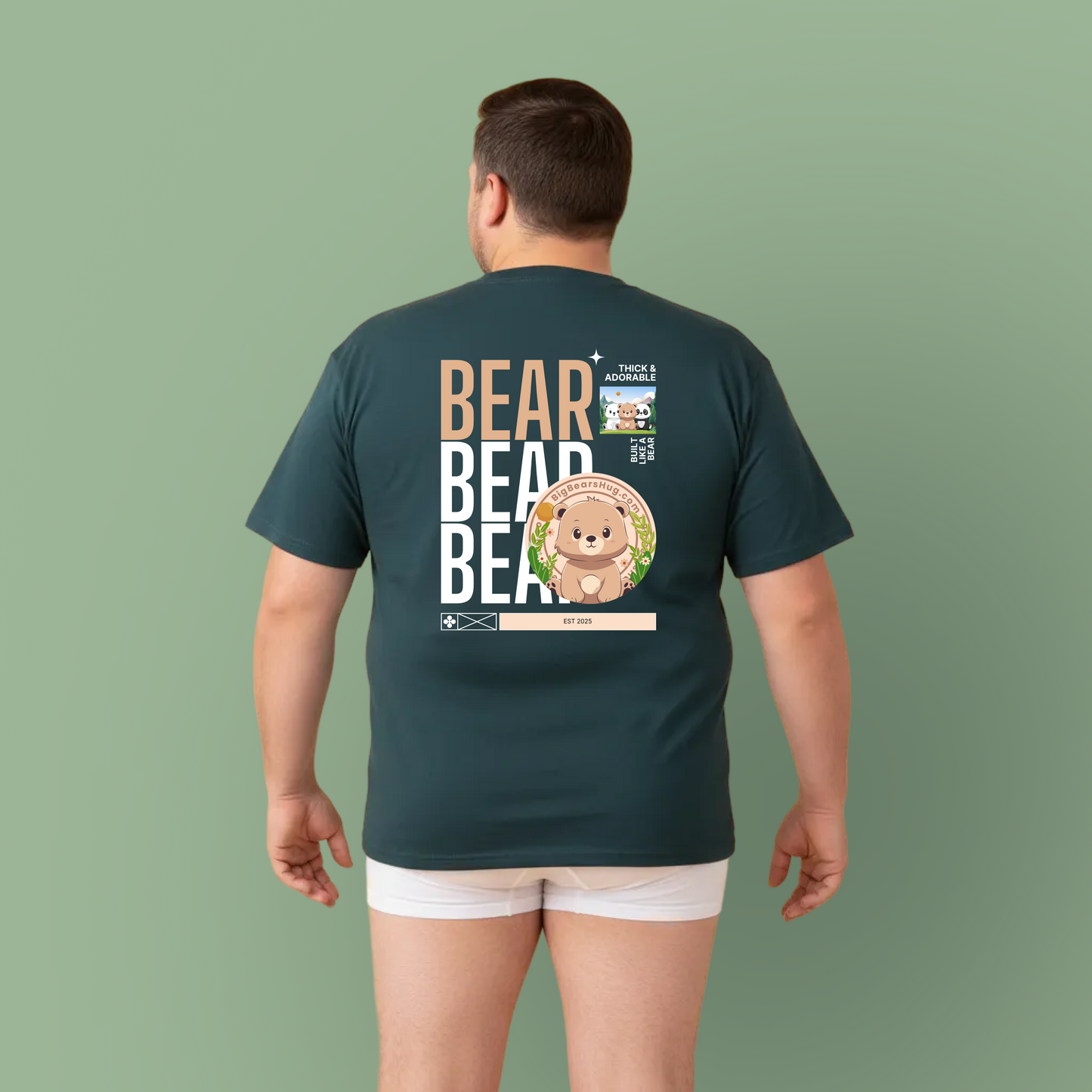 Bear bear bear hug (back) unisex crewneck t-shirt