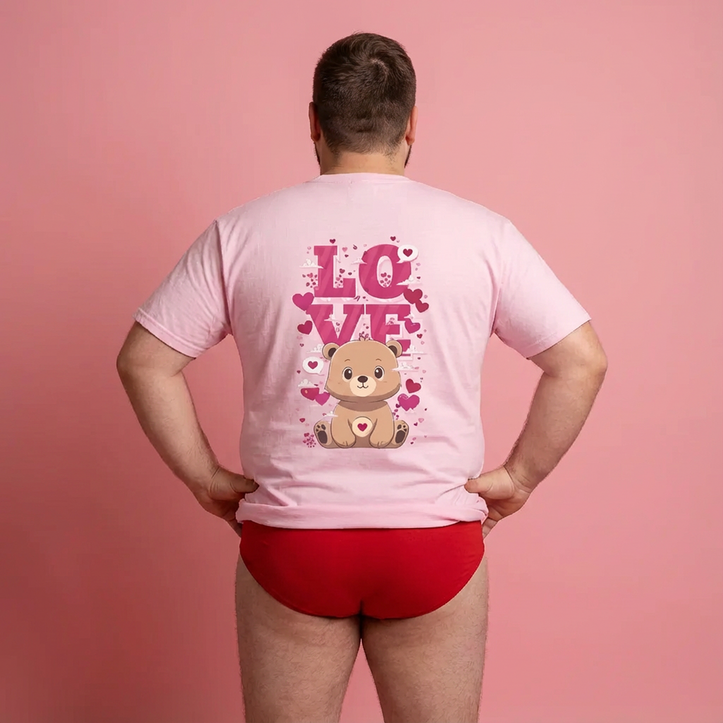 Pancha bear's love (back) unisex crewneck t-shirt