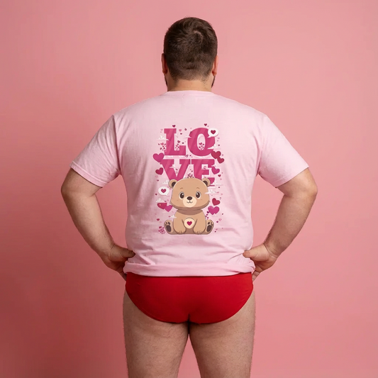 Pancha bear's love (back) unisex crewneck t-shirt