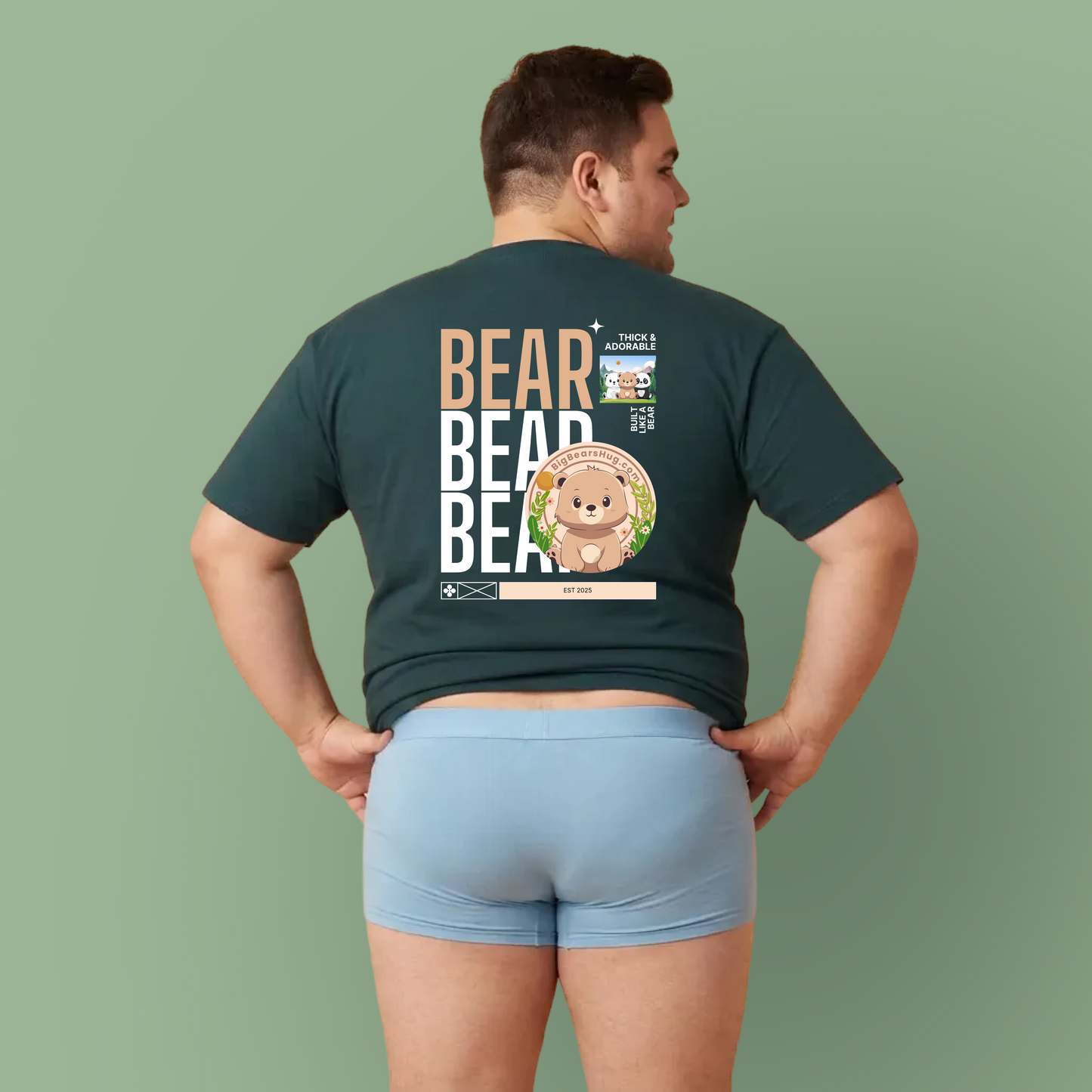 Bear bear bear hug (back) unisex crewneck t-shirt