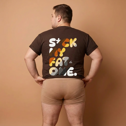Suck my fat one bear flag (back) unisex crewneck t-shirt
