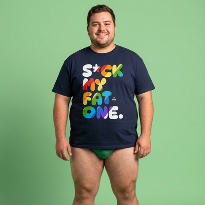 Suck my fat one rainbow (front) unisex crewneck t-shirt