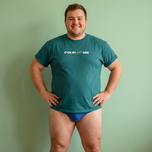 Suck my fat one rainbow mini (front) unisex crewneck t-shirt