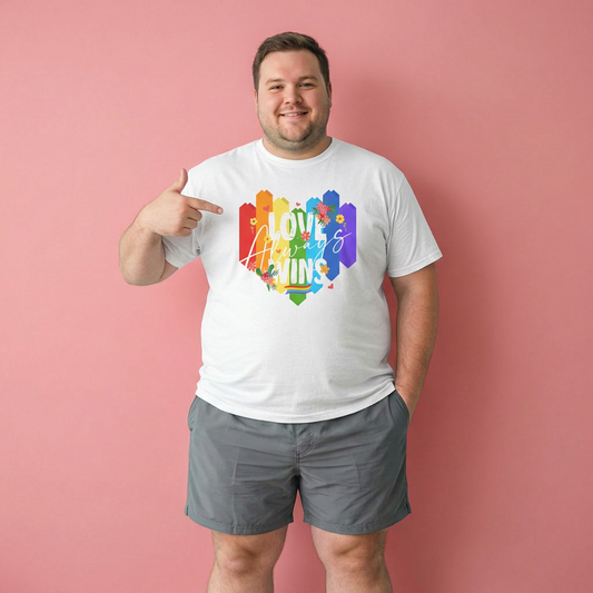 Love always wins rainbow (front) unisex crewneck t-shirt