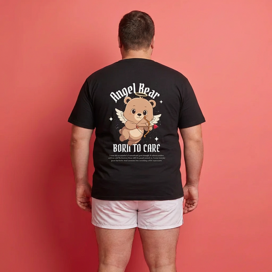 Angle bear, born to care (back) unisex crewneck t-shirt