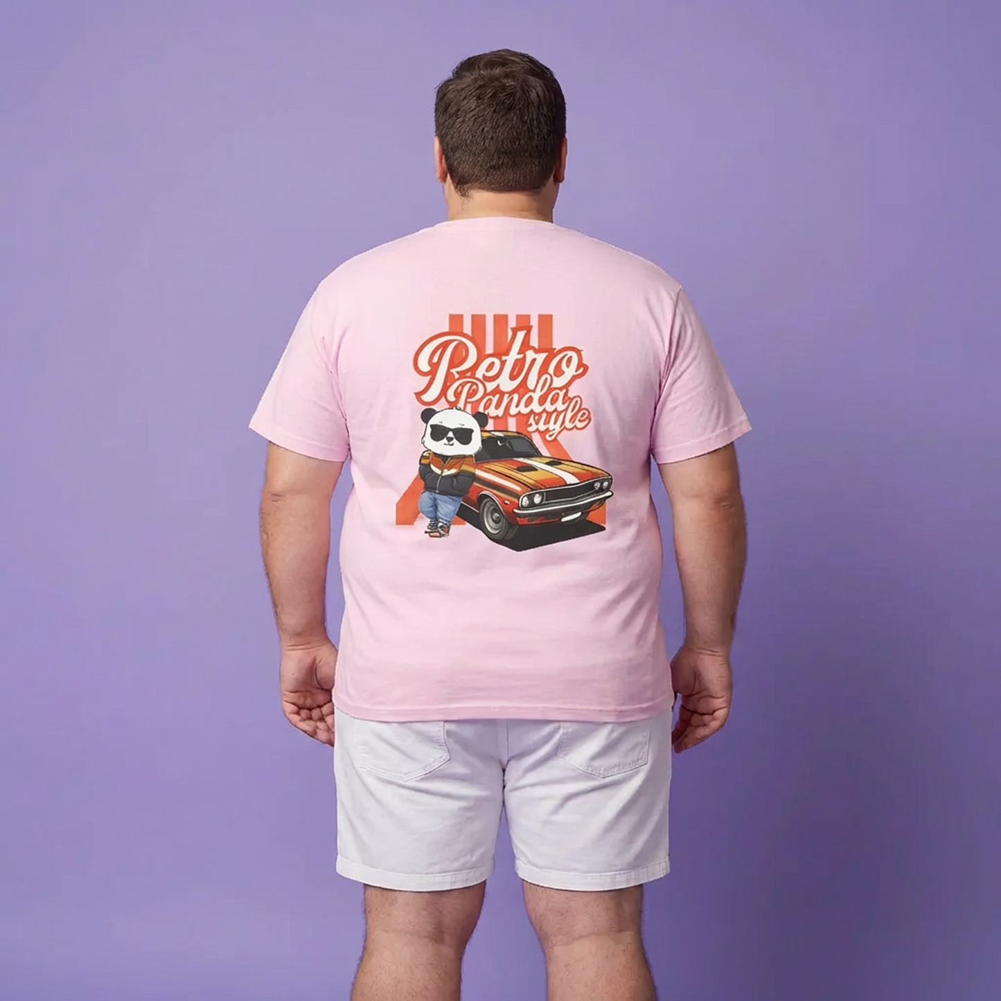 Retro panda style with Macho (back) unisex crewneck t-shirt