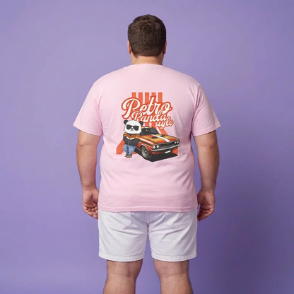 Retro panda style with Macho (back) unisex crewneck t-shirt