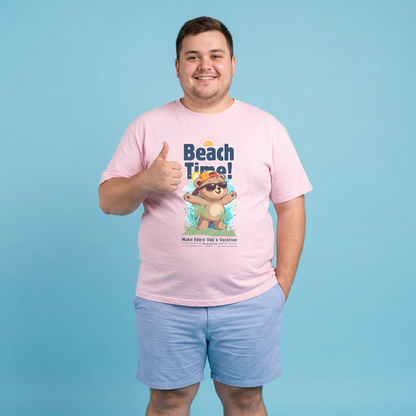 Beach time with Pancha (front) unisex crewneck t-shirt