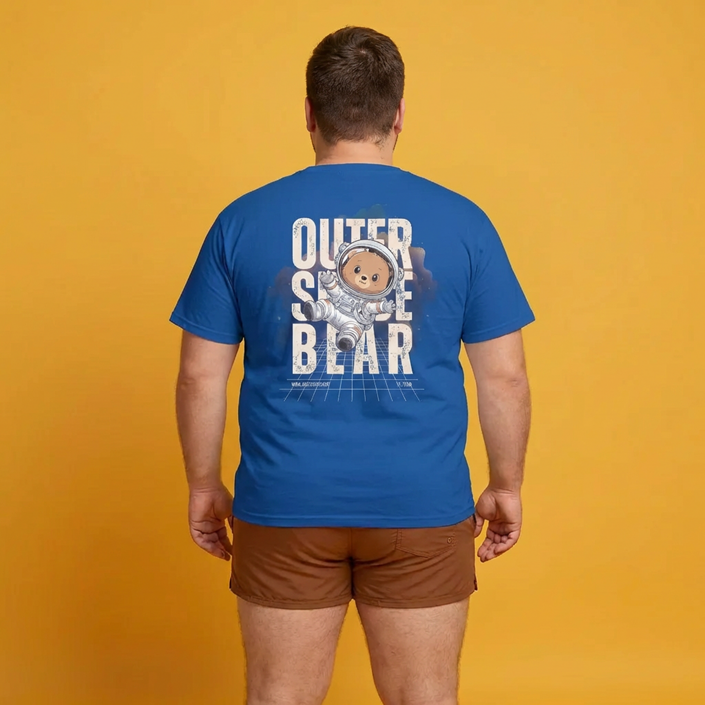 Outer space bear (back) unisex crewneck t-shirt