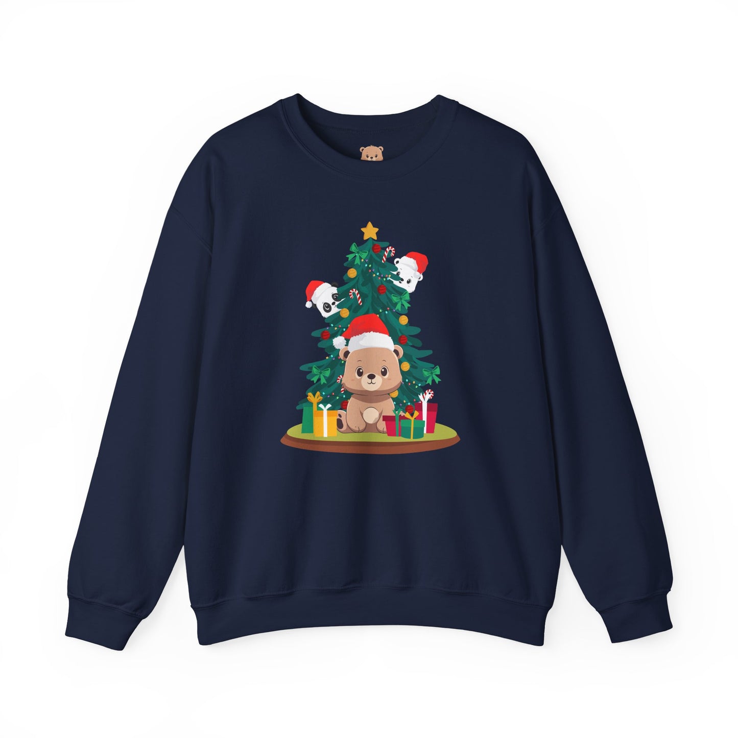 Peek a booo Christmas Santa bears unisex cozy crewneck sweatshirt