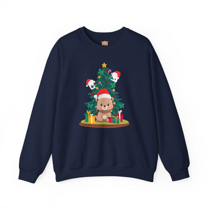 Peek a booo Christmas Santa bears unisex cozy crewneck sweatshirt