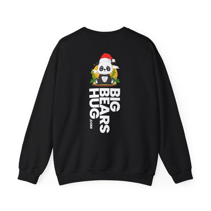 Macho bear hug (back) Christmas unisex cozy crewneck sweatshirt