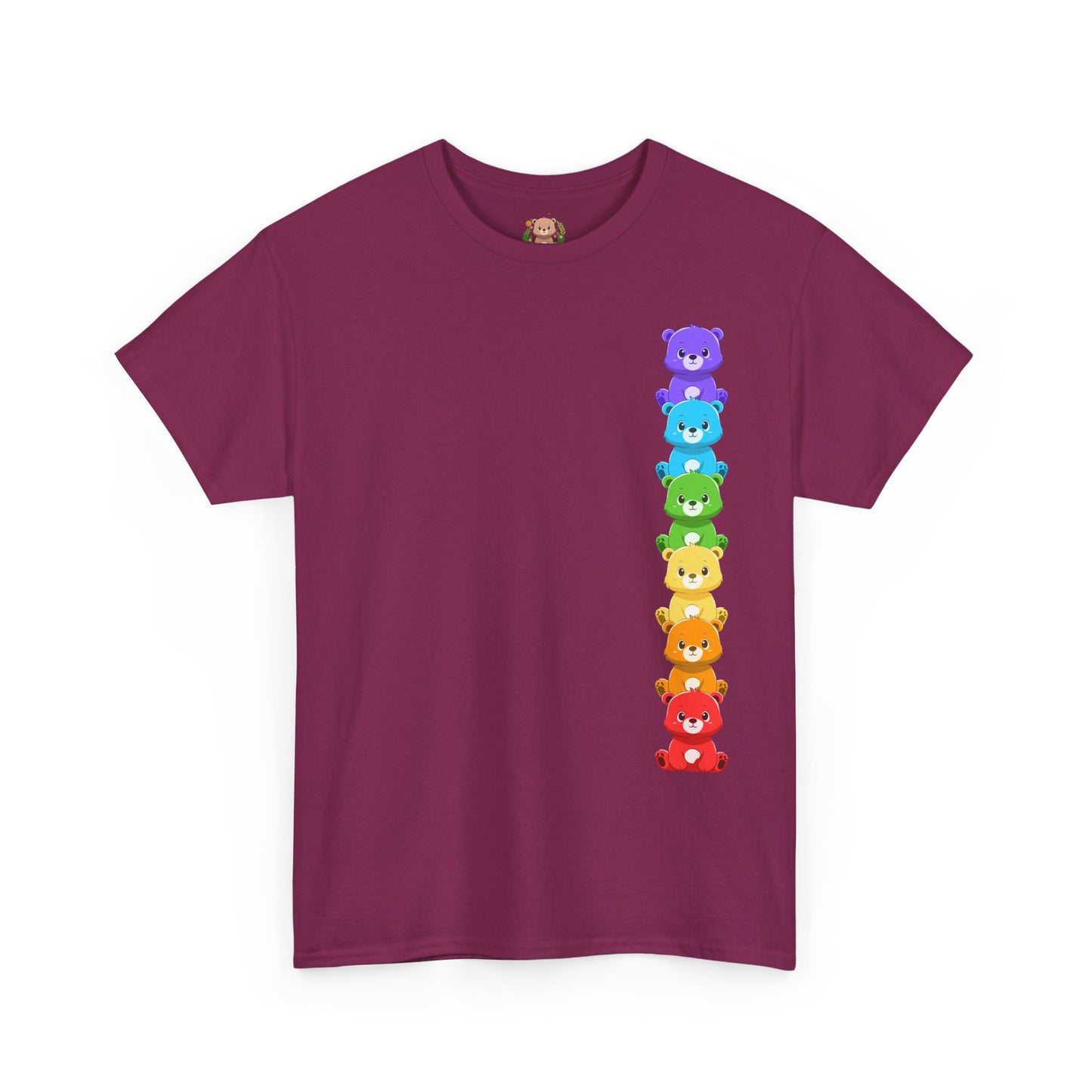 Rainbow bears line (front) unisex crewneck t-shirt