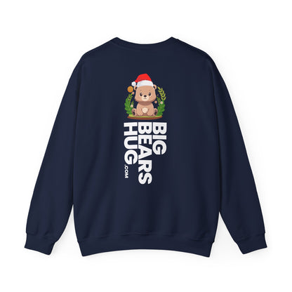 Pancha bear hug (back) Christmas unisex cozy crewneck sweatshirt