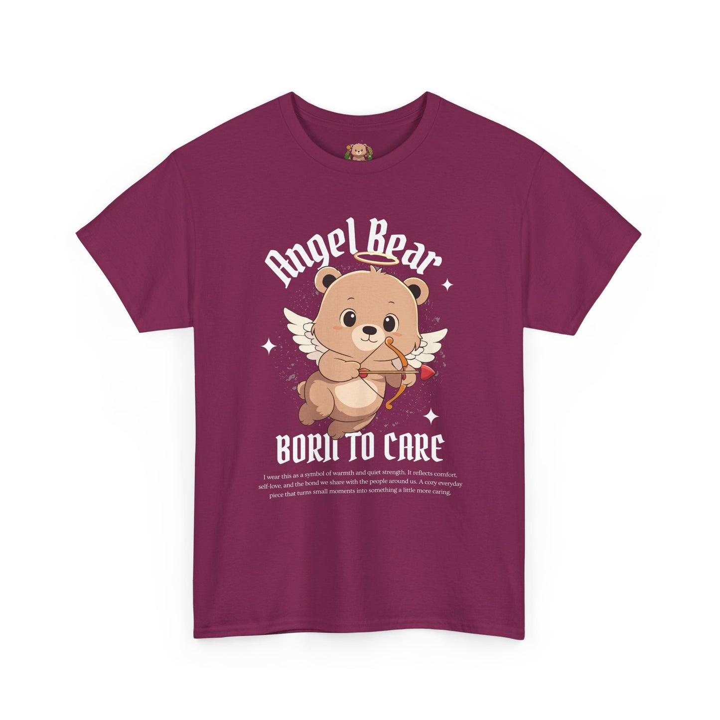 Angle bear, born to care (front) unisex crewneck t-shirt