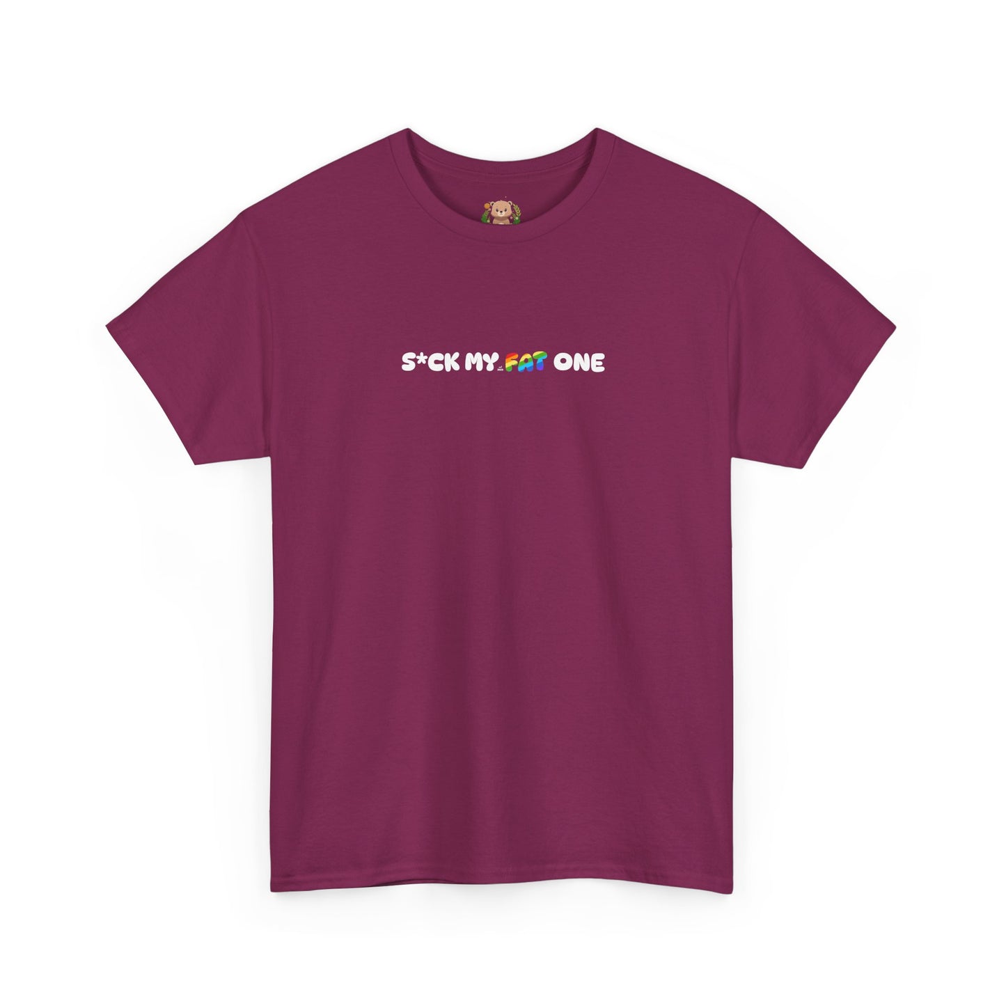 Suck my fat one rainbow mini (front) unisex crewneck t-shirt