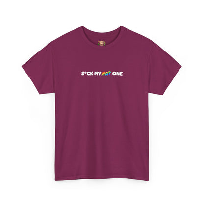 Suck my fat one rainbow mini (front) unisex crewneck t-shirt