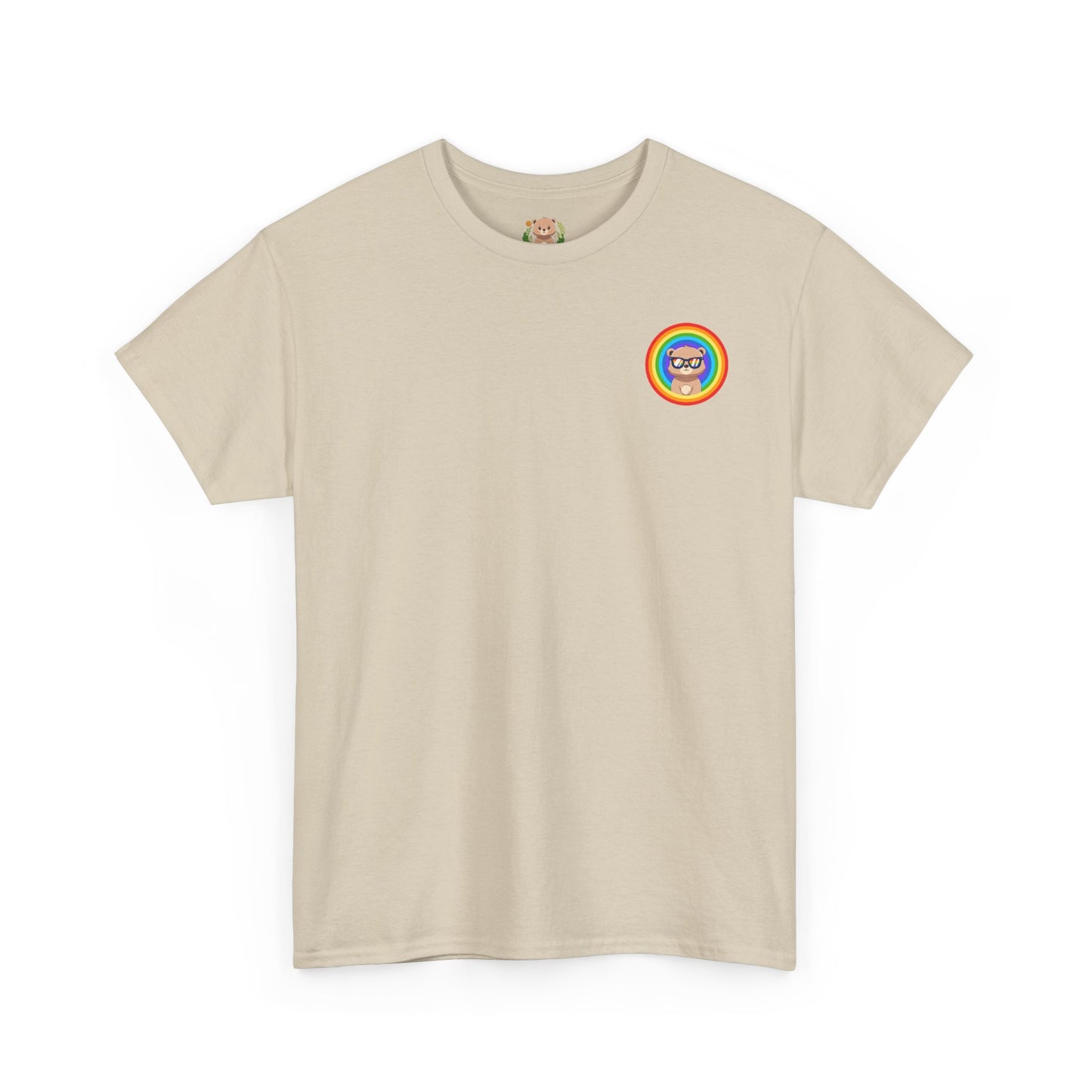 Rainbow Pancha bear rings mini (front) unisex crewneck t-shirt