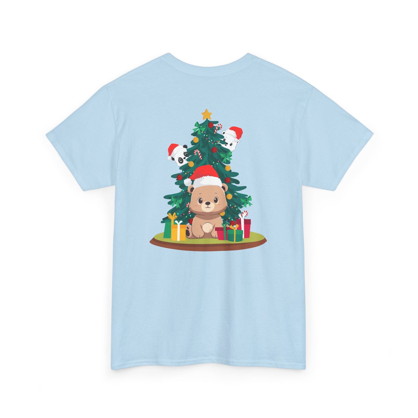 Peek a booo Christmas Santa bears (back) unisex crewneck t-shirt
