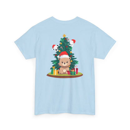 Peek a booo Christmas Santa bears (back) unisex crewneck t-shirt