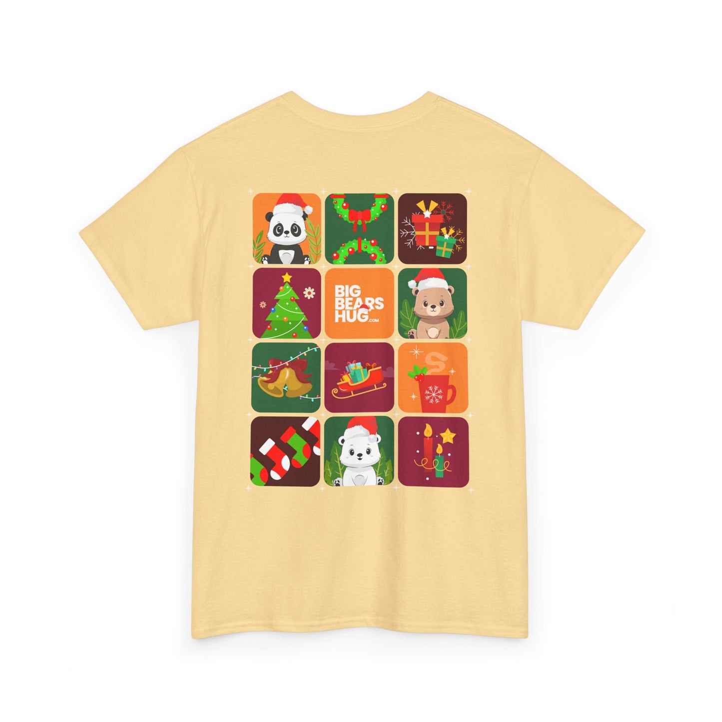 Bear hug Christmas grid (back) unisex crewneck t-shirt