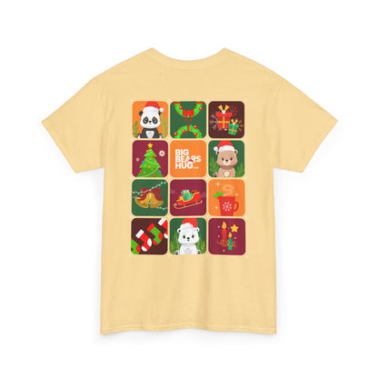 Bear hug Christmas grid (back) unisex crewneck t-shirt