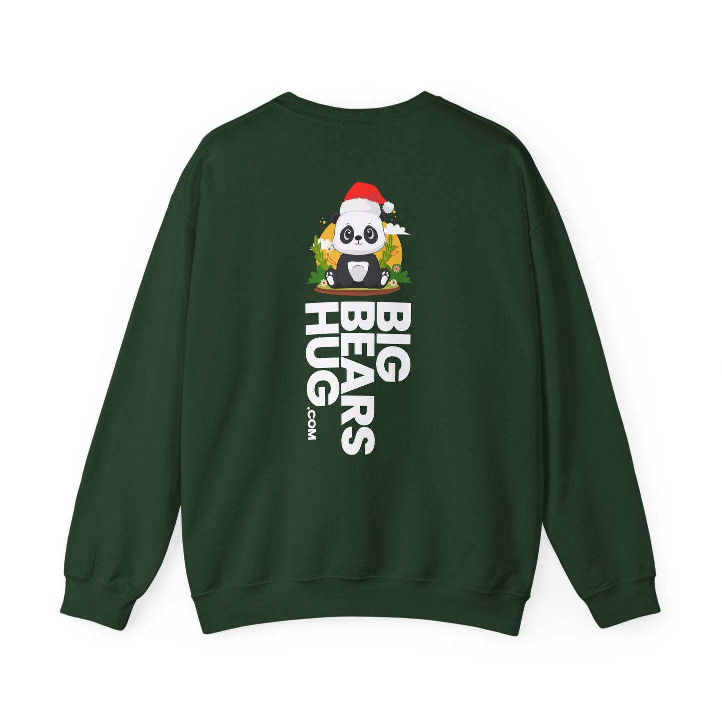 Macho bear hug (back) Christmas unisex cozy crewneck sweatshirt