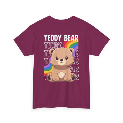 Teddy bear rainbow pancha (back) unisex crewneck t-shirt