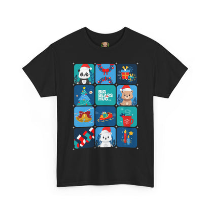 Bear hug cool Christmas grid (front) unisex crewneck t-shirt