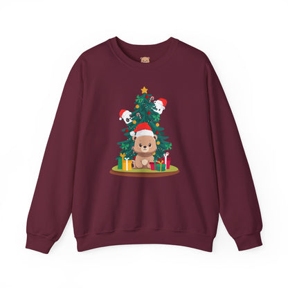Peek a booo Christmas Santa bears unisex cozy crewneck sweatshirt