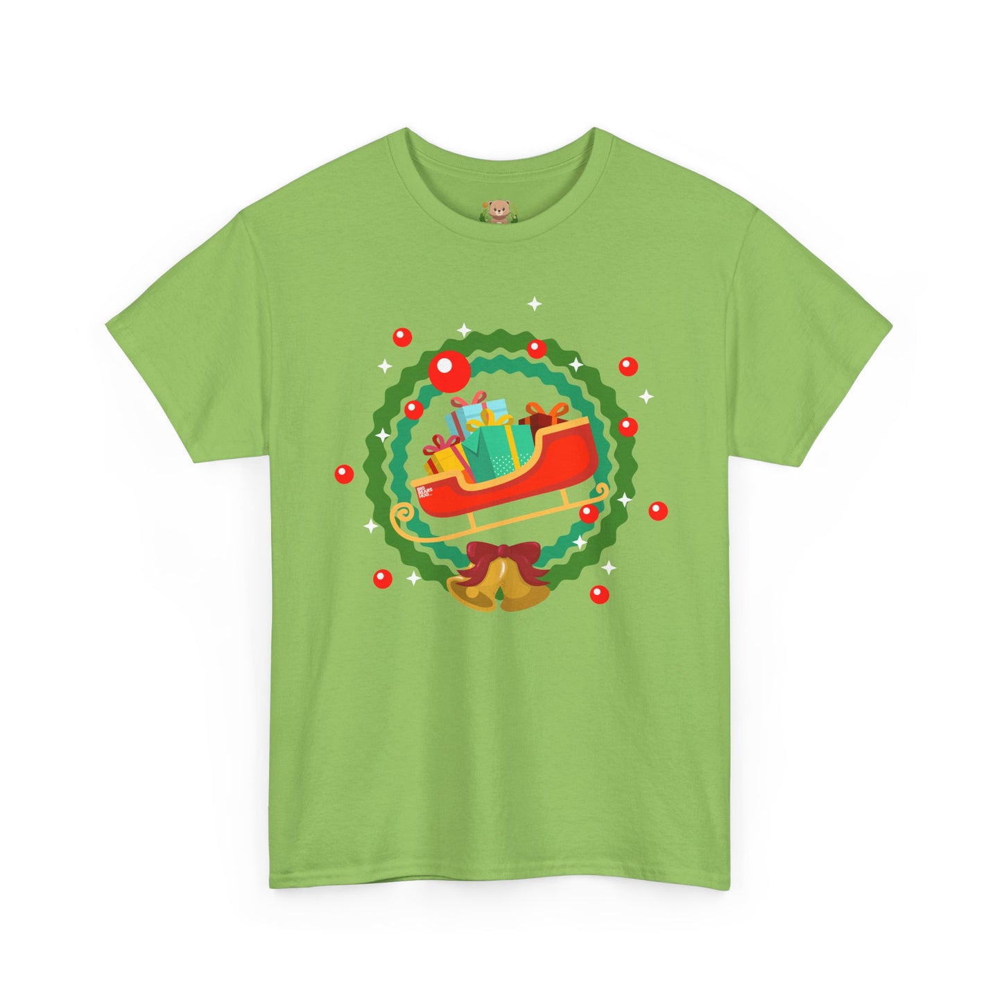 Santa coming with Christmas gifts (front) unisex crewneck t-shirt