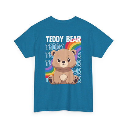 Teddy bear rainbow pancha (back) unisex crewneck t-shirt
