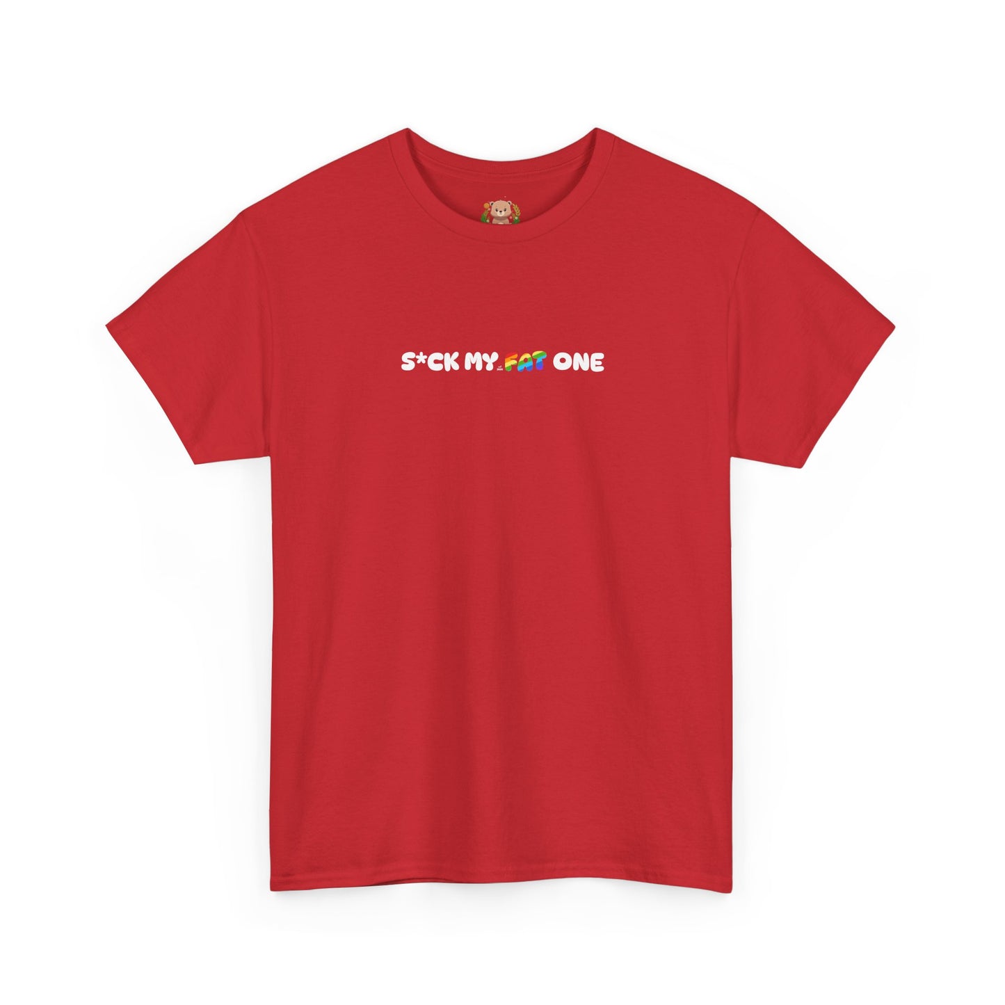 Suck my fat one rainbow mini (front) unisex crewneck t-shirt