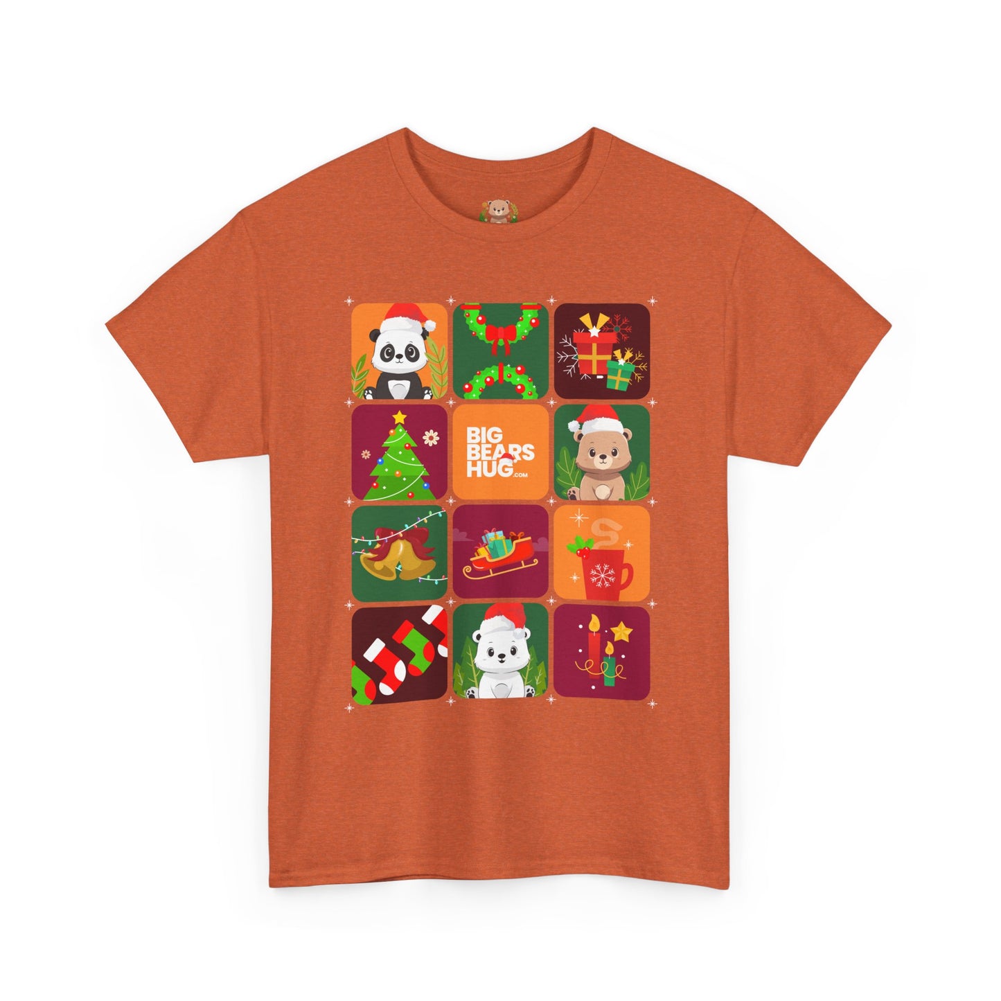 Bear hug Christmas grid (front) unisex crewneck t-shirt