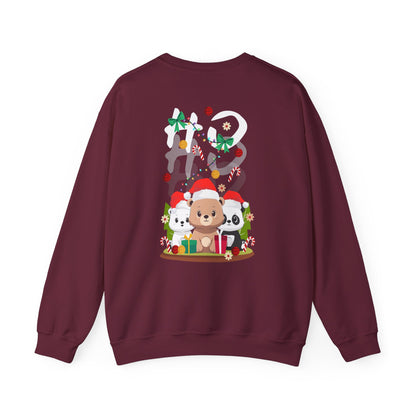 Ho Ho Ho Christmas bears (back) unisex cozy crewneck sweatshirt