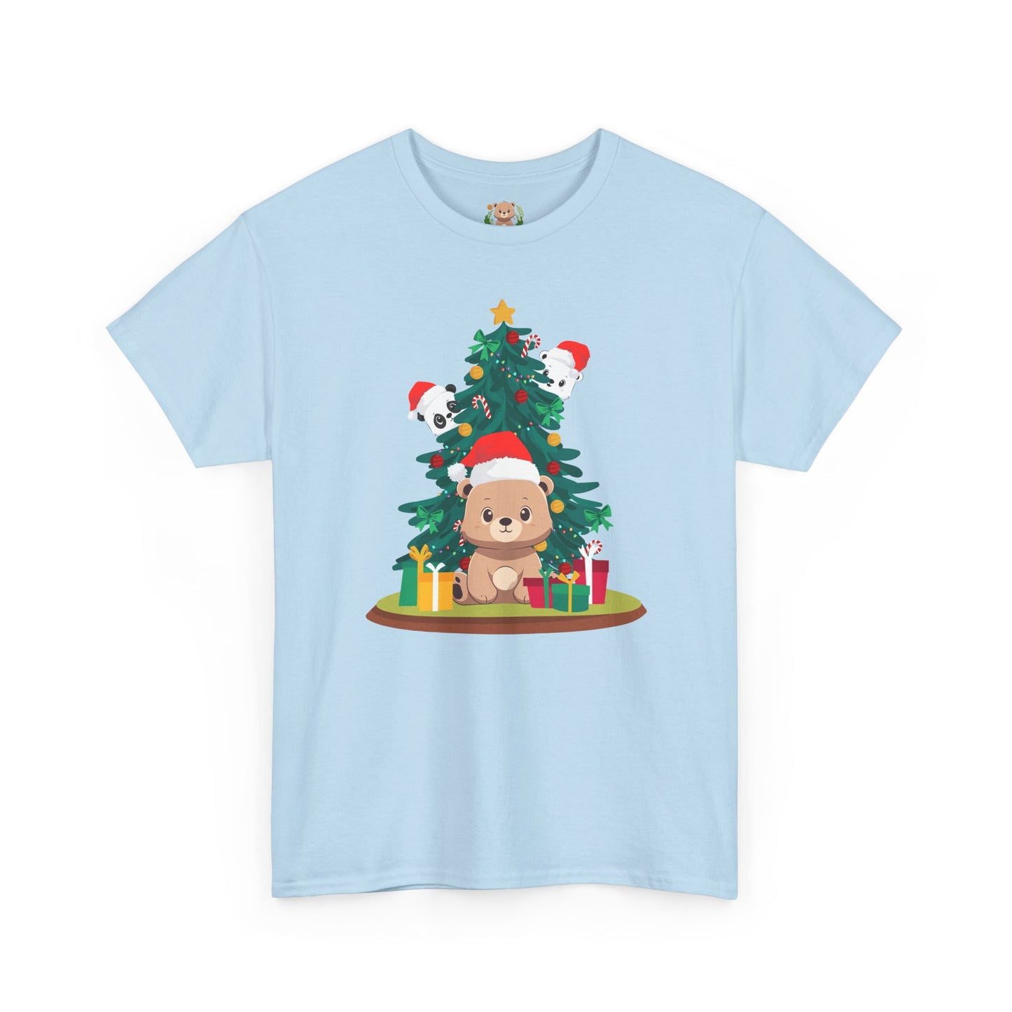Peek a booo Christmas Santa bears (front) unisex crewneck t-shirt