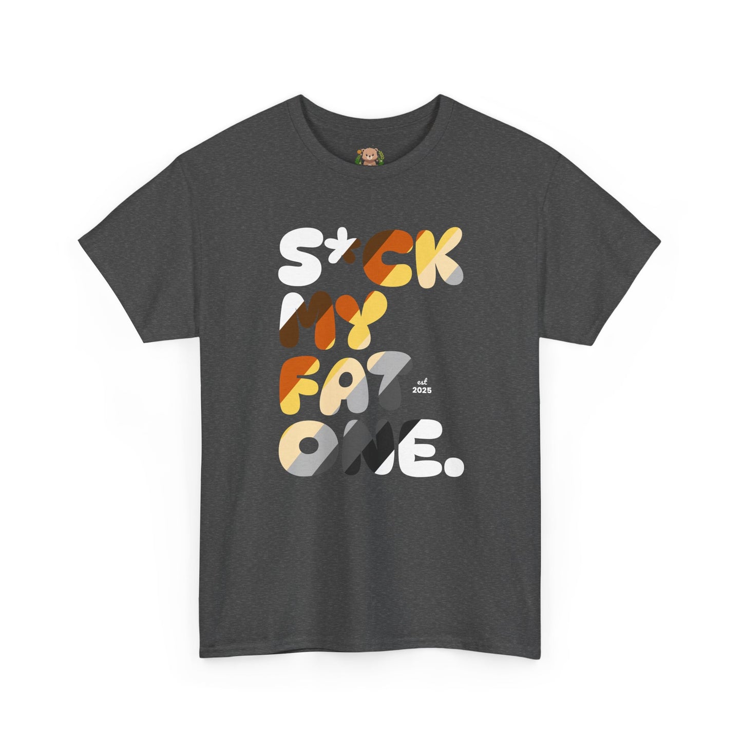 Suck my fat one bear flag (front) unisex crewneck t-shirt