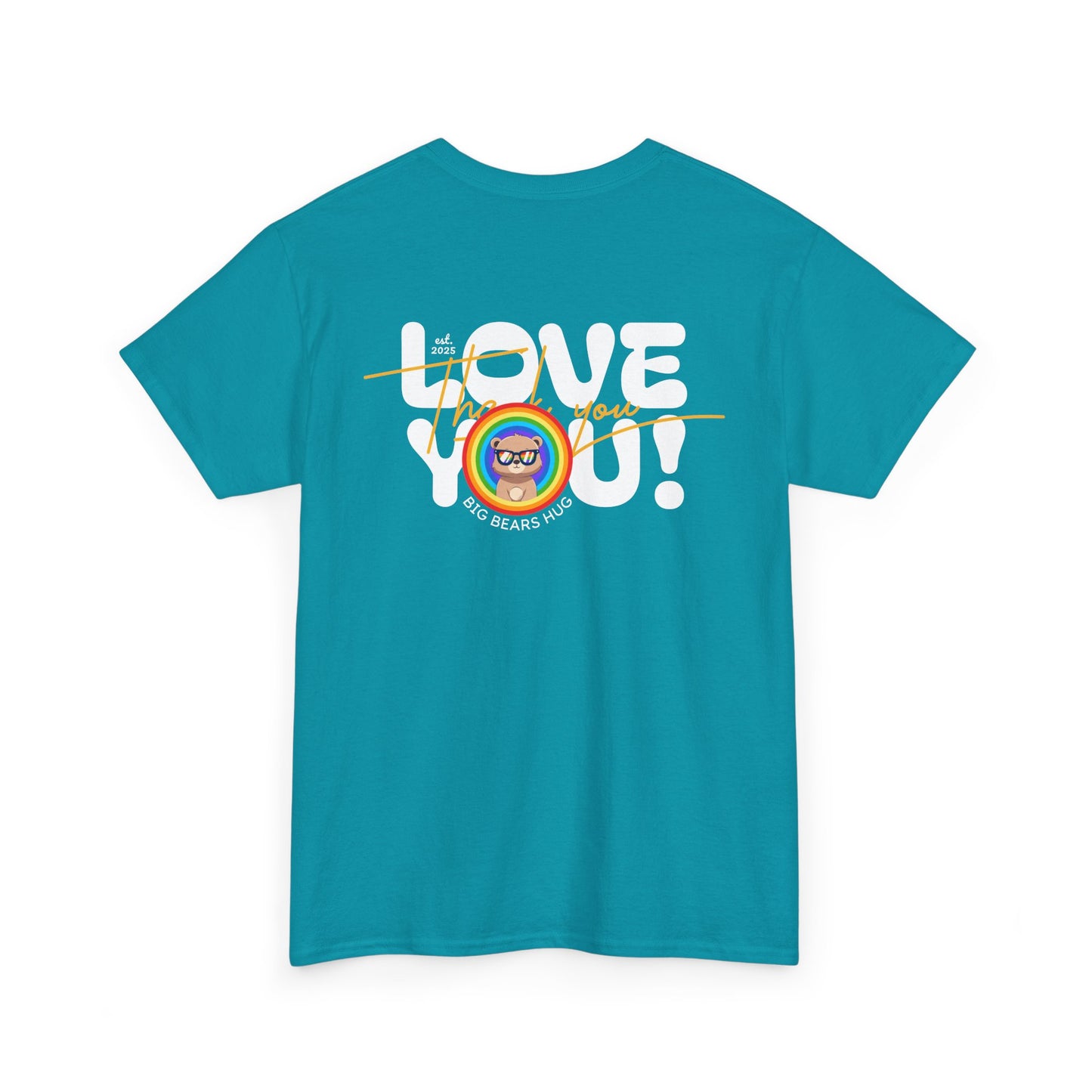 Love you and thank you rainbow (back) unisex crewneck t-shirt